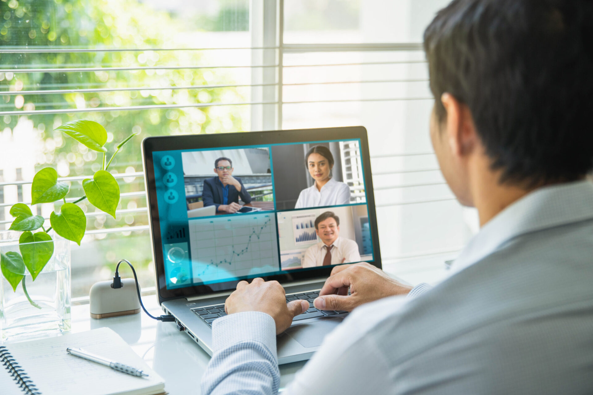 Photo of someone on an online meeting