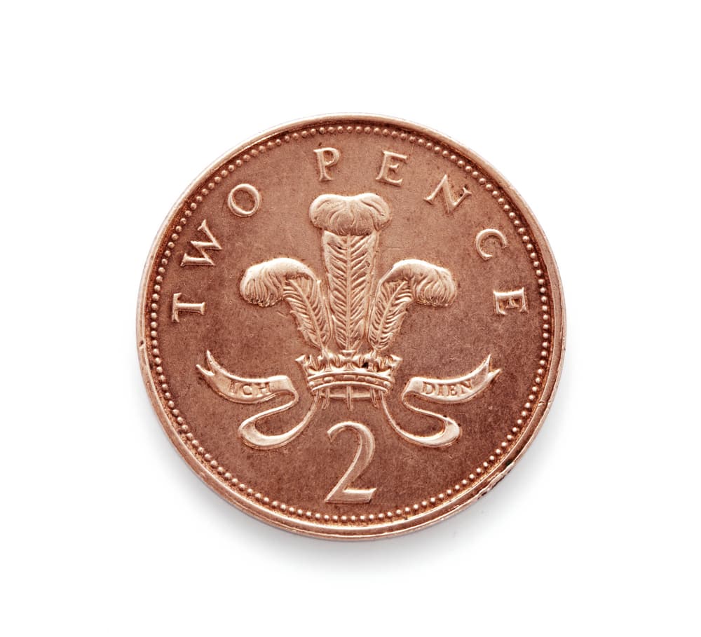 Photo of a two pence coin