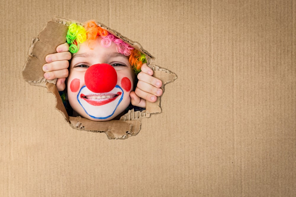 Photo of child dressed as a clown