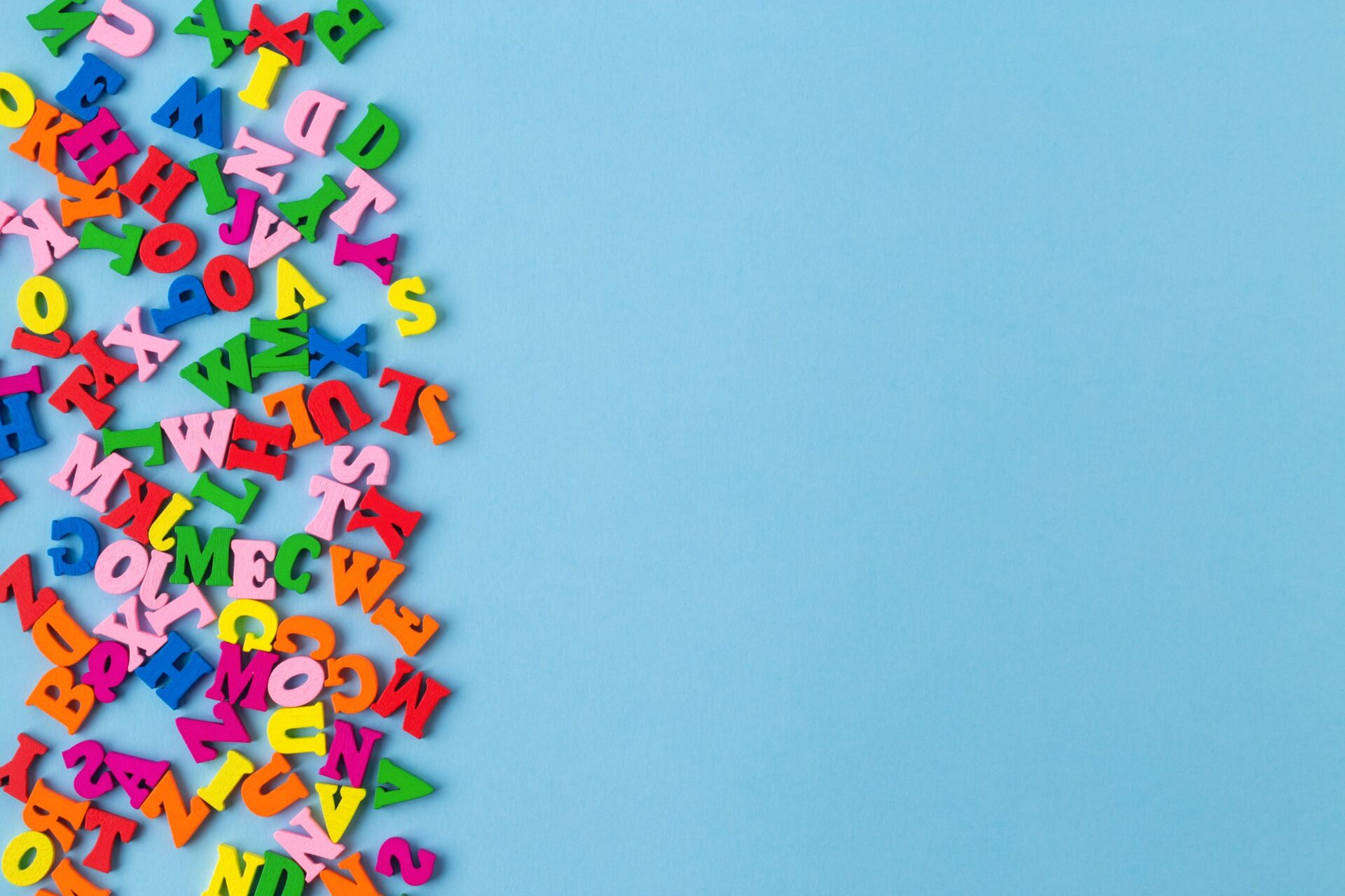 Photo of alphabet letters all jumbled together