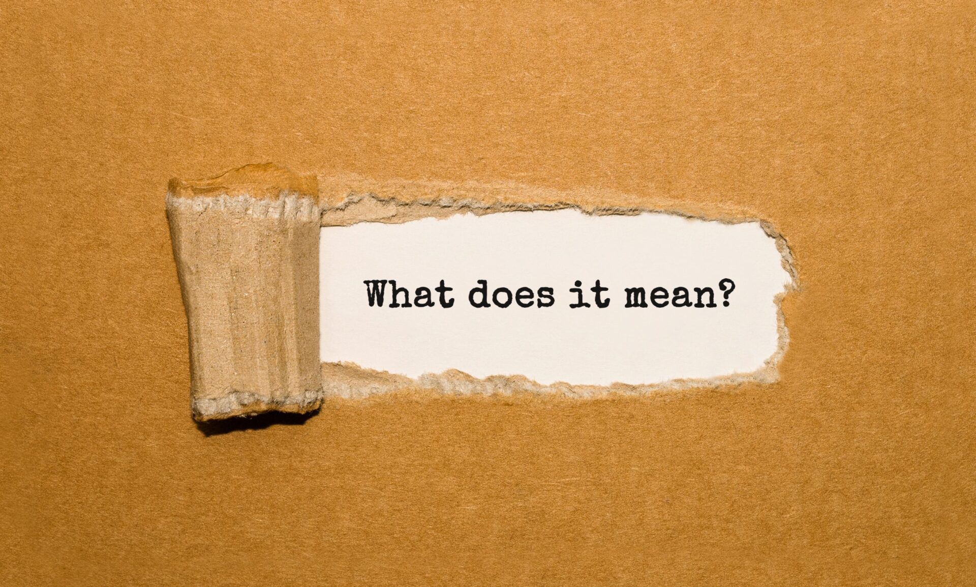 Photo saying 'what does it mean'?