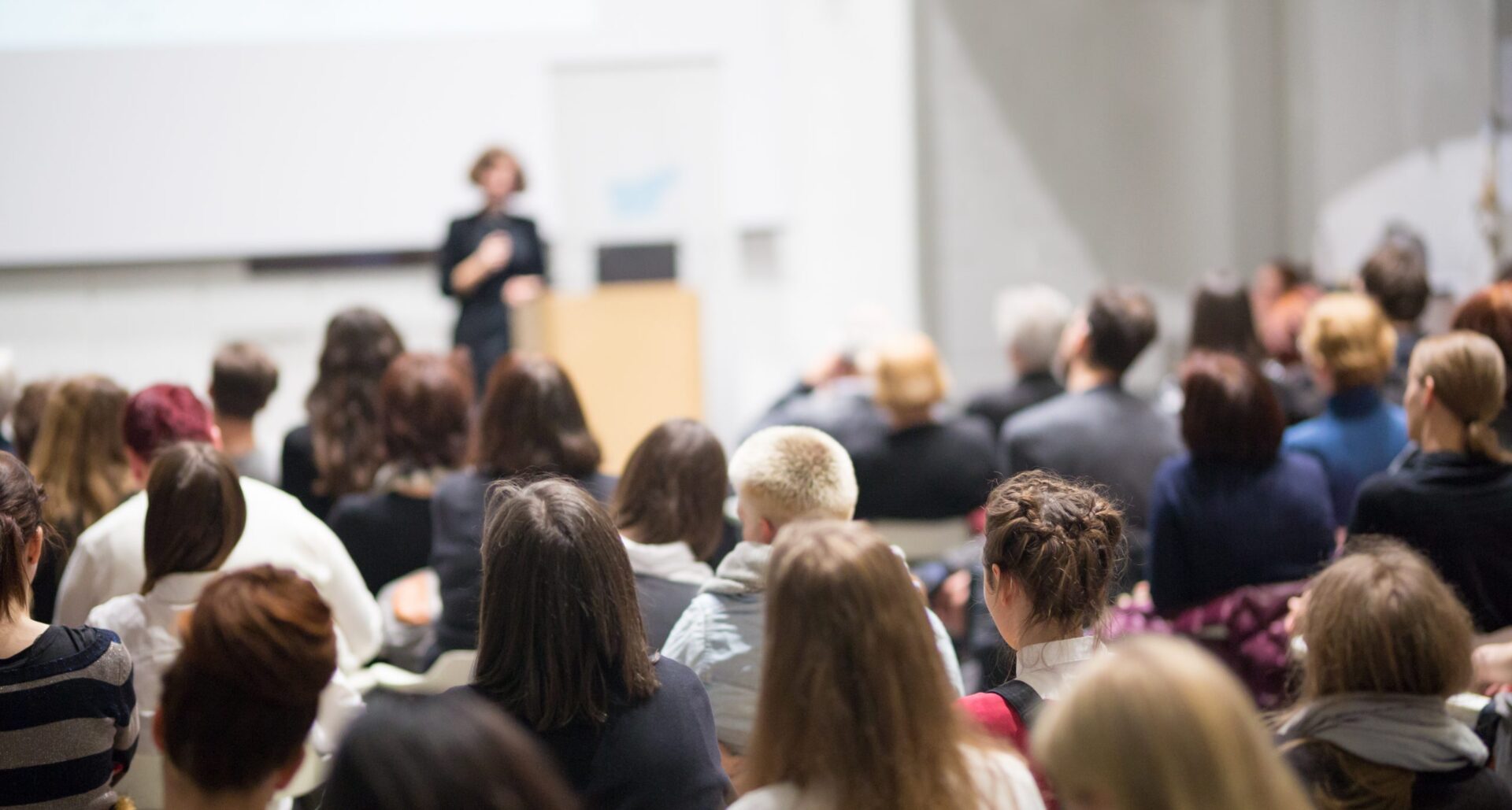 Photo of people in a lecture hall