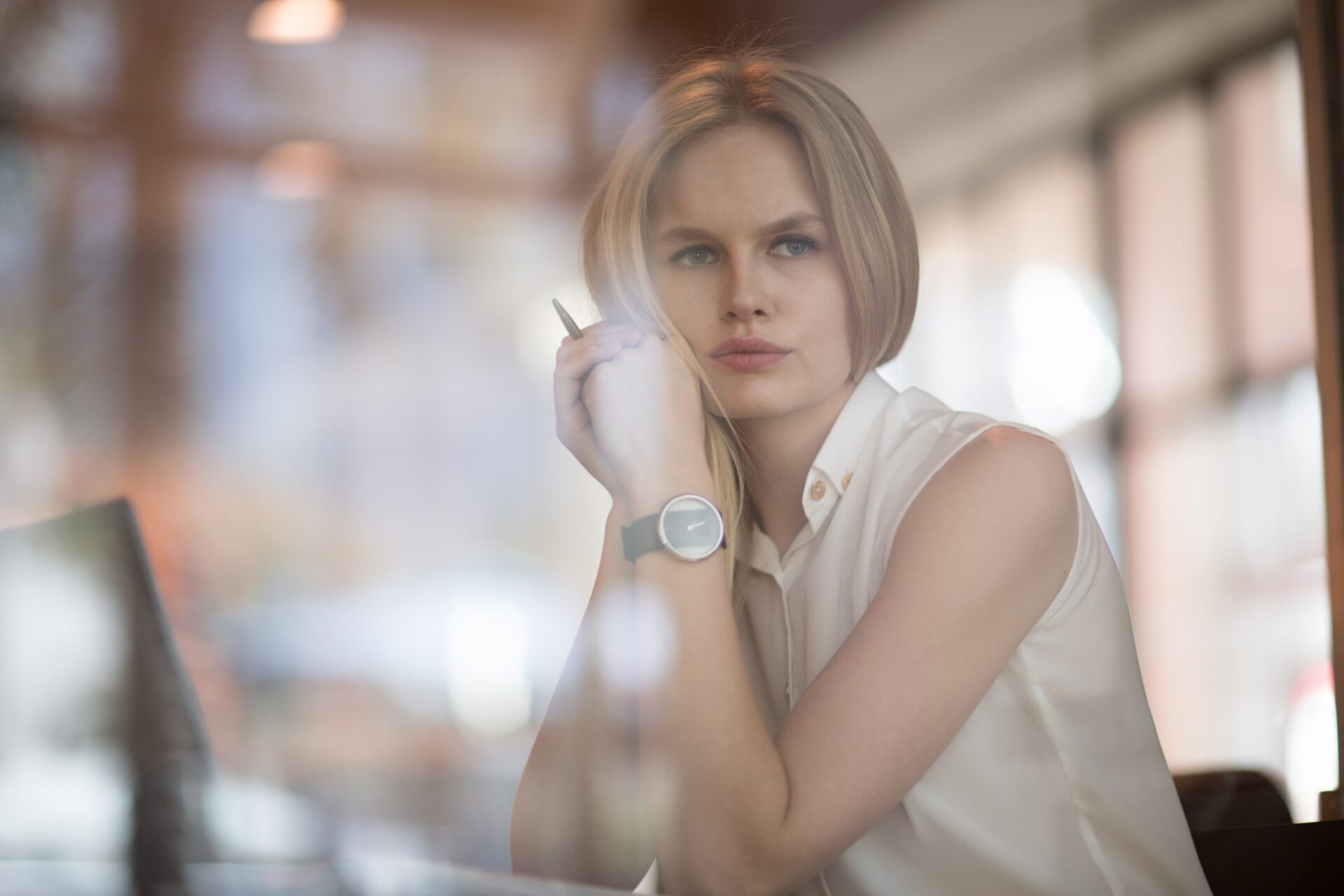 Photo of women looking into the distance thoughtfully