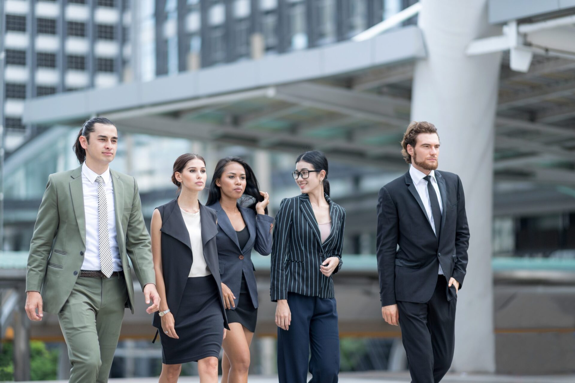 Photo of group of workers walking